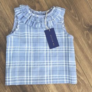 BNWT Maison Me Ruffle Plaid Tank 4T